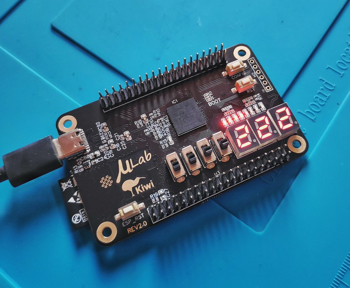circuitstate's tweet photo. Look what has just arrived from Israel 🇮🇱 Omri Raz, the creator of Kiwi boards has sent us a Kiwi FPGA + ESP32-S2 development board along with a VGA expansion card. Kiwi boards are soon launching at @crowd_supply

@EspressifSystem @IntelFPGA #FPGA #ESP32 #ESP32S2 #STEM #DevBoards https://t.co/AIQWccM5vK