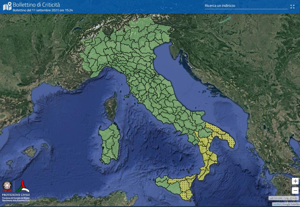 mappa allerte Italia