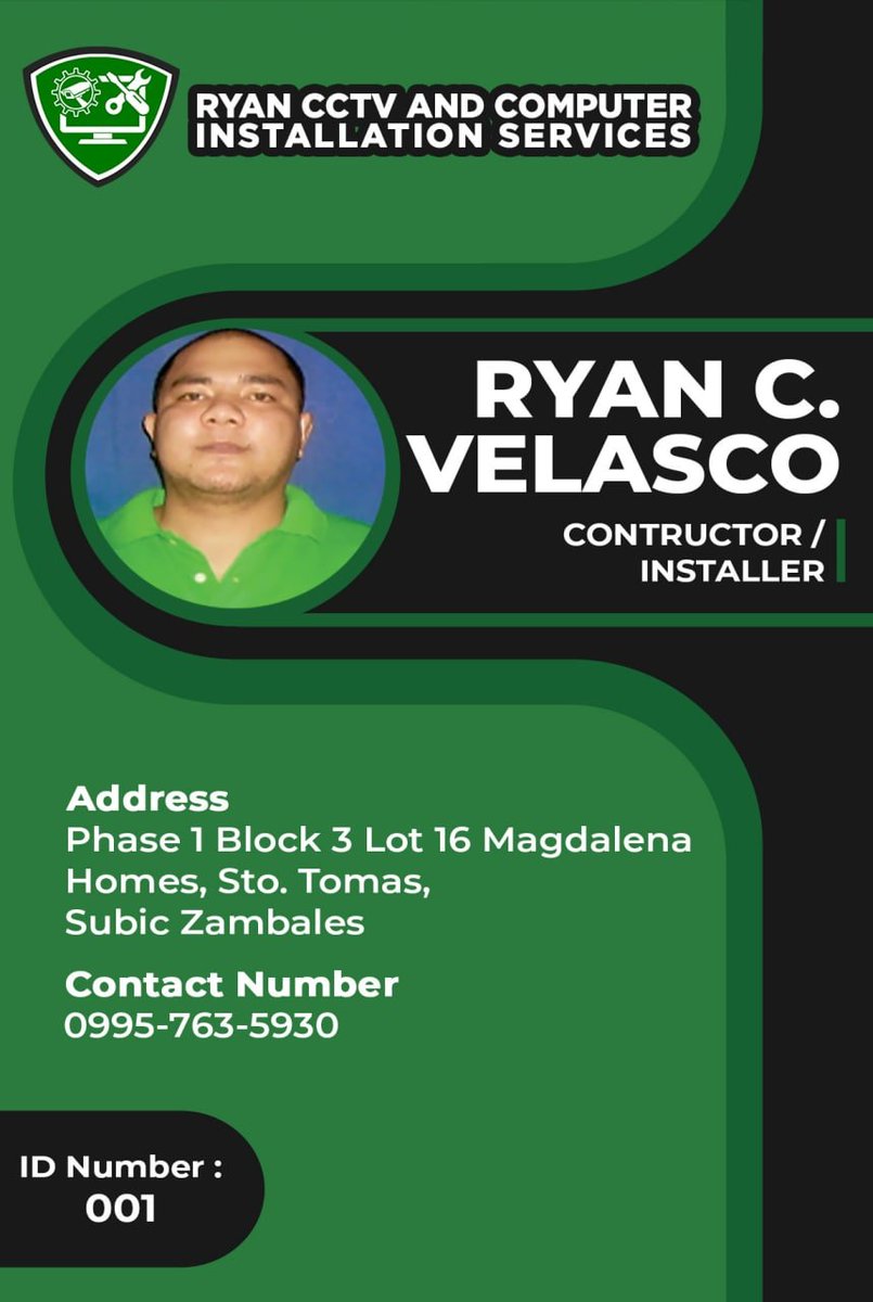 editwithbea's tweet image. ID for Ryan CCTV and Computer Installation Services

#BDesigns
#VideoEditor 
#GraphicDesigner