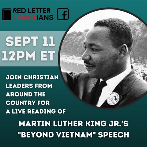 ShaneClaiborne's tweet photo. Join us at 12pmET today as we commemorate the lives lost on 9/11 and the aftermath… by reading Dr. King’s historic Riverside speech. https://t.co/HAxP5uxbfK