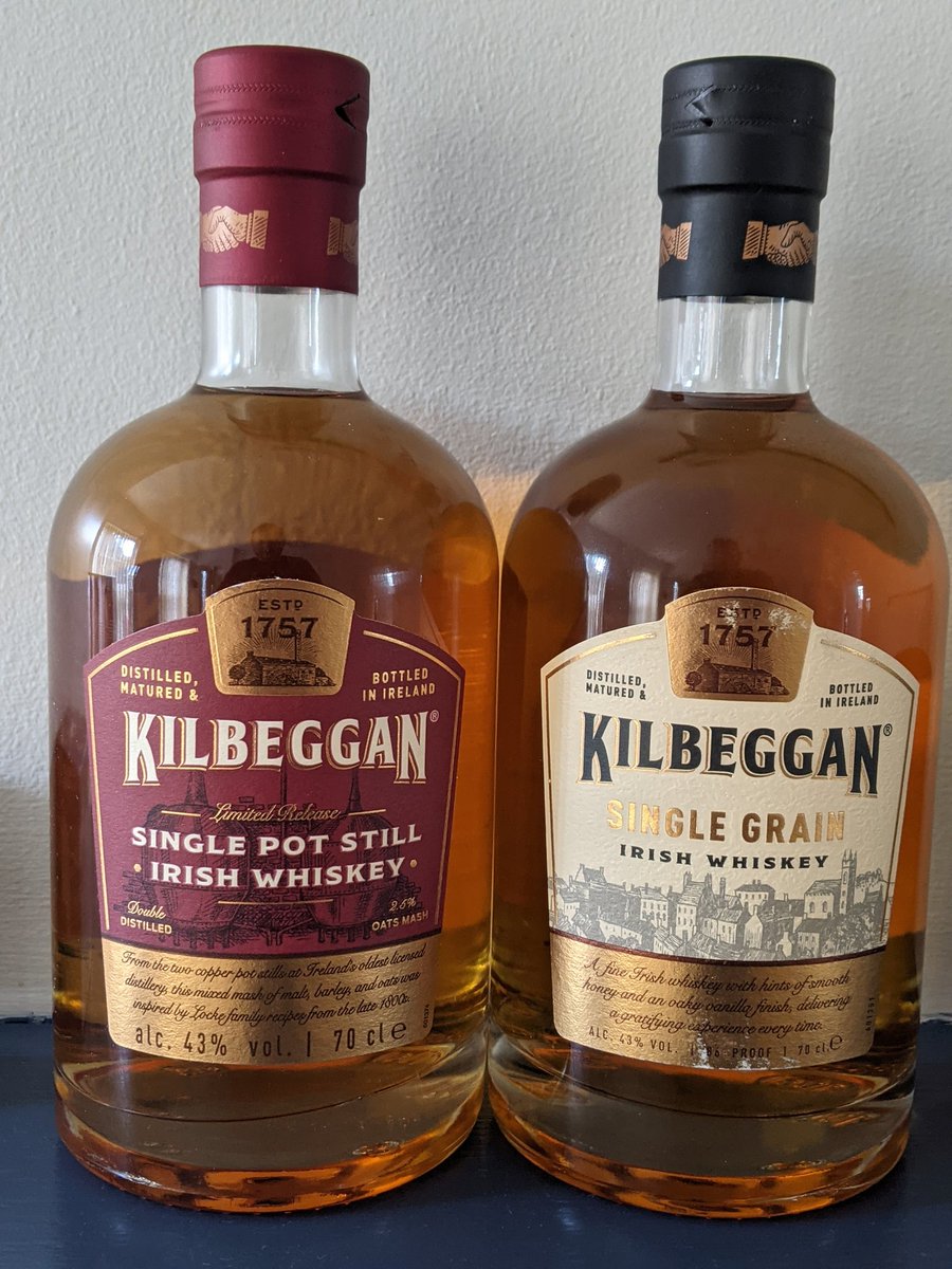 conorohare91's tweet photo. Which one will I open first? 

Single pot still or single grain? 

@Kilbeggan @beamsuntory 

#irishwhiskey #irishpotstill #singlegrain #cooleydistillery #kilbeggan #saturdaynightsips https://t.co/g51ryq0bqj