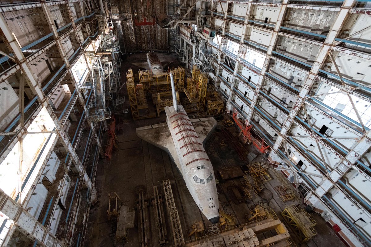 28 years ago, Russia cancelled its Buran space shuttle program and abandoned two shuttles in a hangar at the Baikonur Cosmodrome. We hiked 80km across the Kazakhstan desert, mostly at night, to see them up close.
