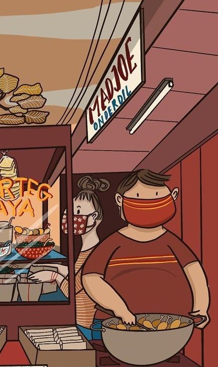 rayafahreza's tweet photo. Toko onderdil tutup terimbas pandemi. Si pemilik alih profesi bantu istri goreng ayam. https://t.co/dSyMwzvgvI