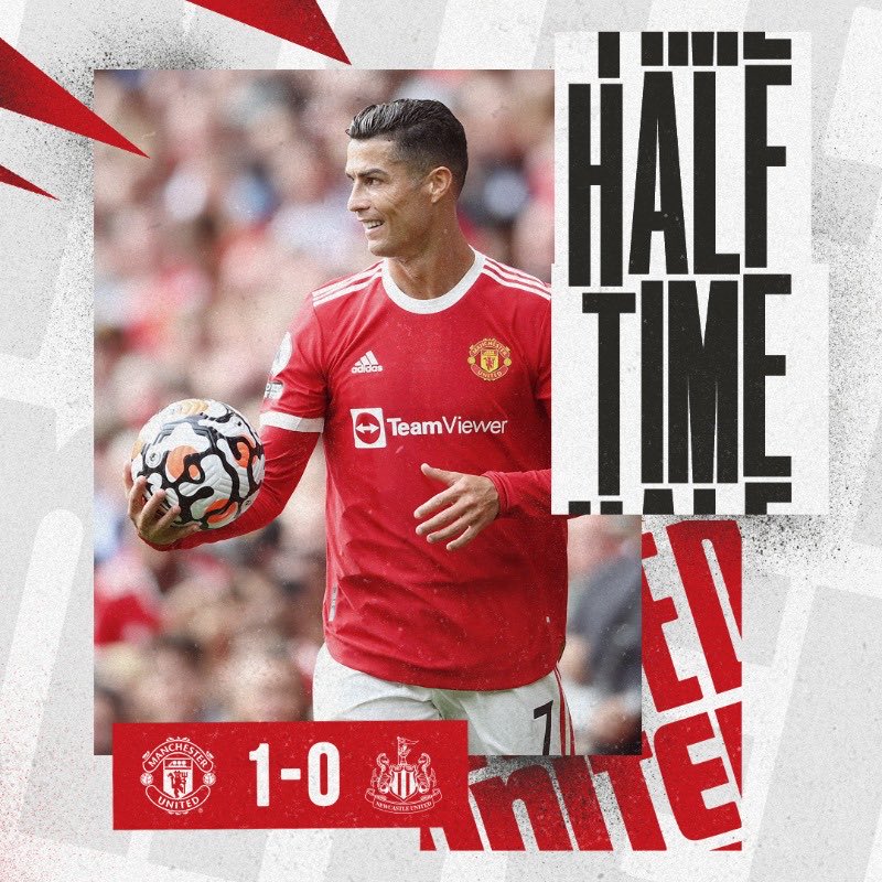 ManUtd_ID's tweet photo. Ronaldo pemecah kebuntuan! 😍
Babak pertama selesai! 👏

#MUFC | #MUNNEW https://t.co/U1cPTL3C0w