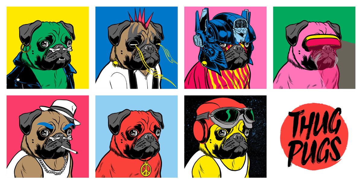 thugpugsnft's tweet photo. 🔥Adorable to the eye. Territorial to the bone. 

👉7,777 ERC-721 tokens. Flat mint at 0.07 ETH.

Thug Pugs are coming.

Want a sneak peek? Discord → https://t.co/VlcLxaNlCD

#thuglife https://t.co/p1T0hIbGu0