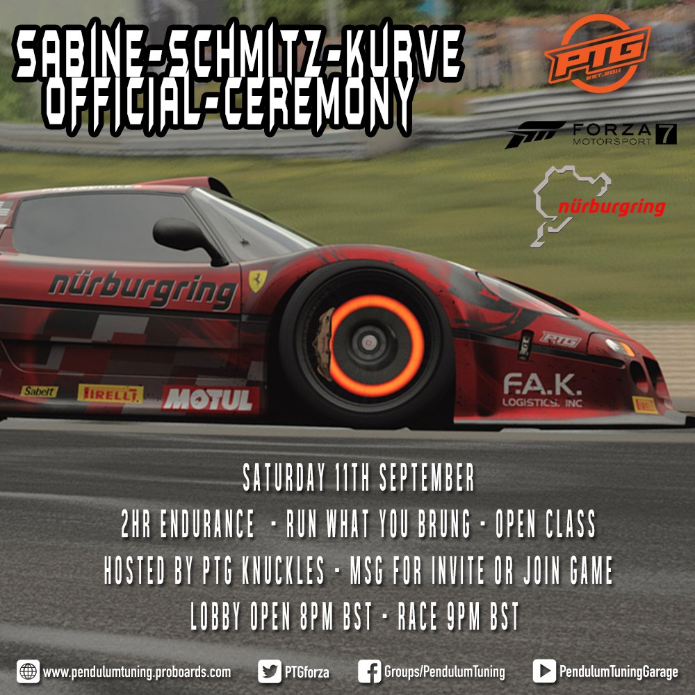 DanG0408's tweet image. Join us tonight for the naming of Sabine Schmitz Kurve event Live

Forzatographers bring your camera's and chill at the back with me cos I'm slow! 

I'll be on a wheel with a Senna, see you soon 👍

#Forzashare
#Forzacompetitive
#WorldofVP
#VirtualPhotography