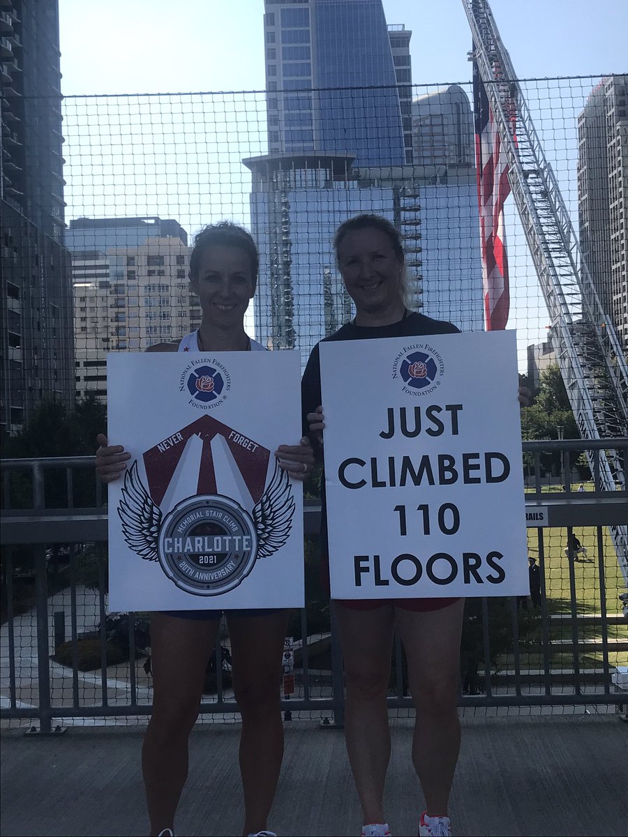 Awesome weather for #3 stair climb to Honor those who were so brave❤️🤍💙🇺🇸 #9/11charlottestairclimb #neverforget