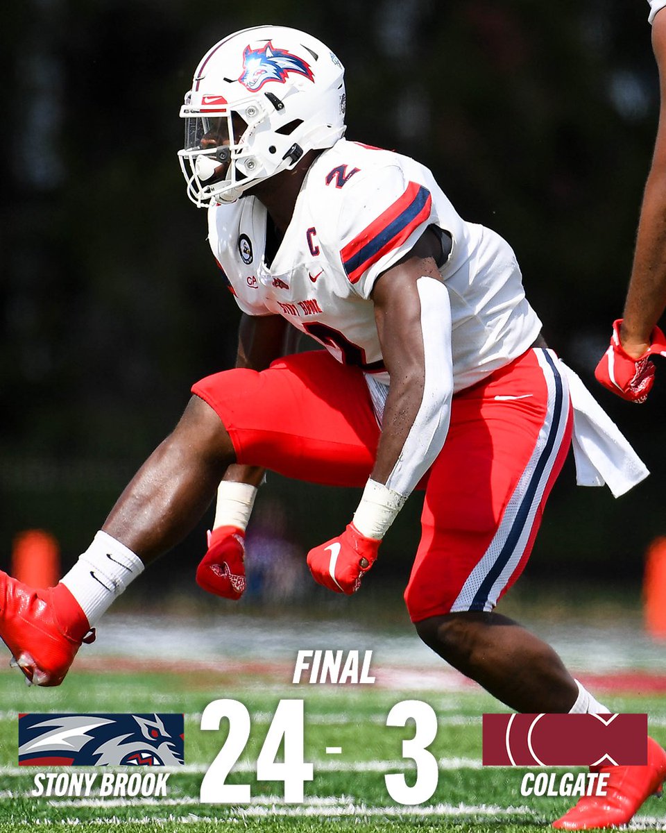 StonyBrookFB's tweet photo. 𝗦𝗘𝗔𝗪𝗢𝗟𝗩𝗘𝗦 𝗪𝗜𝗡 ‼️

A strong effort on all sides of the ball leads us to our first win of the 2021 season 💪

🌊🐺 x #HOWL https://t.co/Wu4qwm8iPM