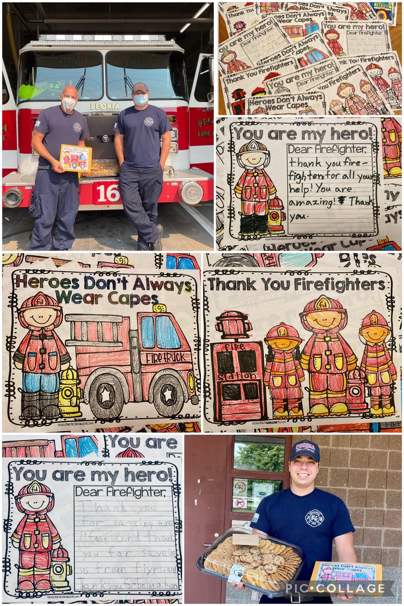 Super excited to surprise some local firefighters today with letters, cards, and cookies from our 2nd graders today! We are so thankful for all that they do! 🚒🇺🇸❤️ #BannerFamily #323Learns