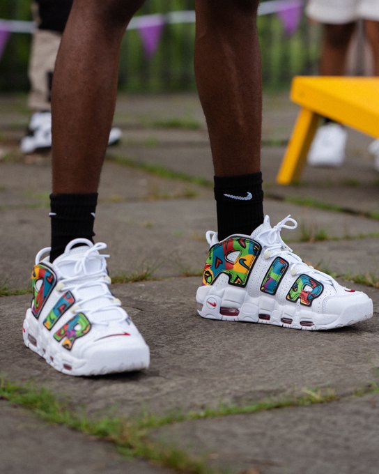 SOLELINKS on X: Ad: Nike Air More Uptempo 'Peace, Love, Swoosh' Foot  Locker: Champs: Nike:   / X