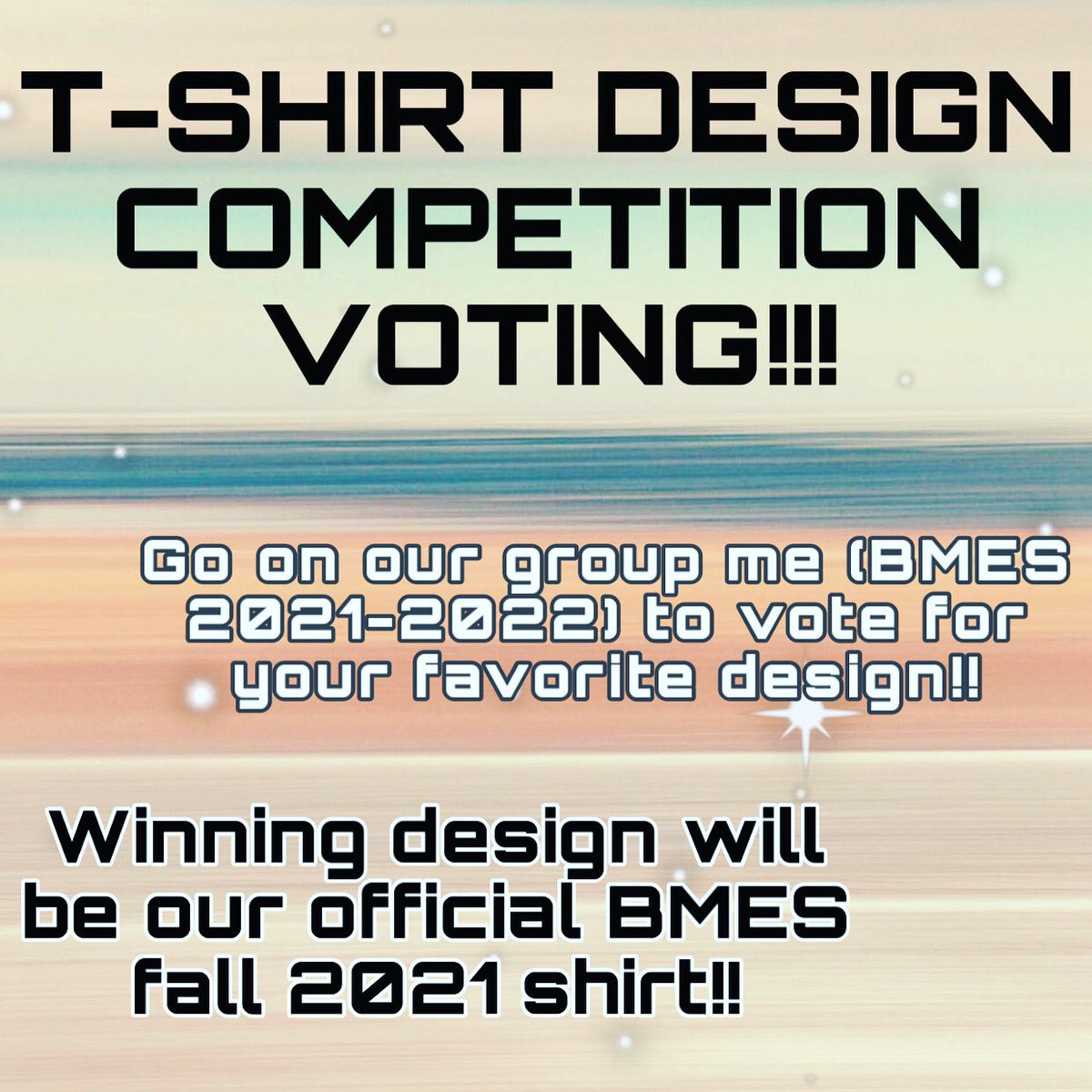 Go join our GroupMe @ bmes 2021-2022 and vote on your favorite t shirt!!