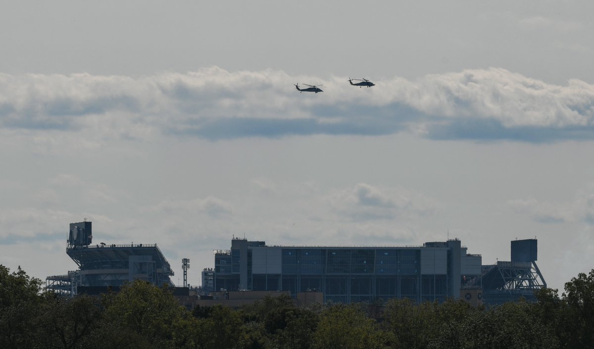 Nice fly-over at #PennState home opener. You can see the US flag as well as people saluting. #feels #PhotoOfTheDay