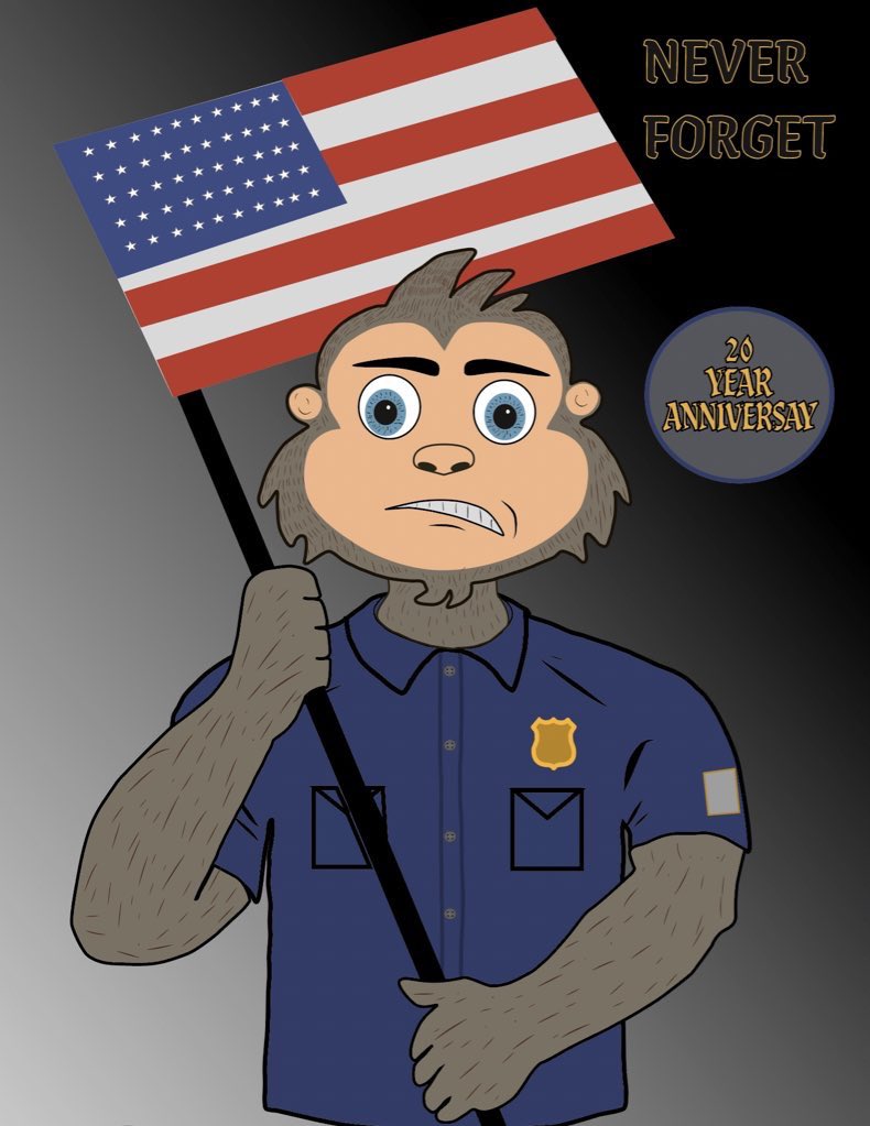 SasquatchNFT's tweet photo. @thetitanborn You can feel good knowing that our NFTs raise awareness and donate to real issues and charities. This NFT will make a donation to NYPD and Tuesday’s Children. Never forget. https://t.co/9fS9ev1A4T