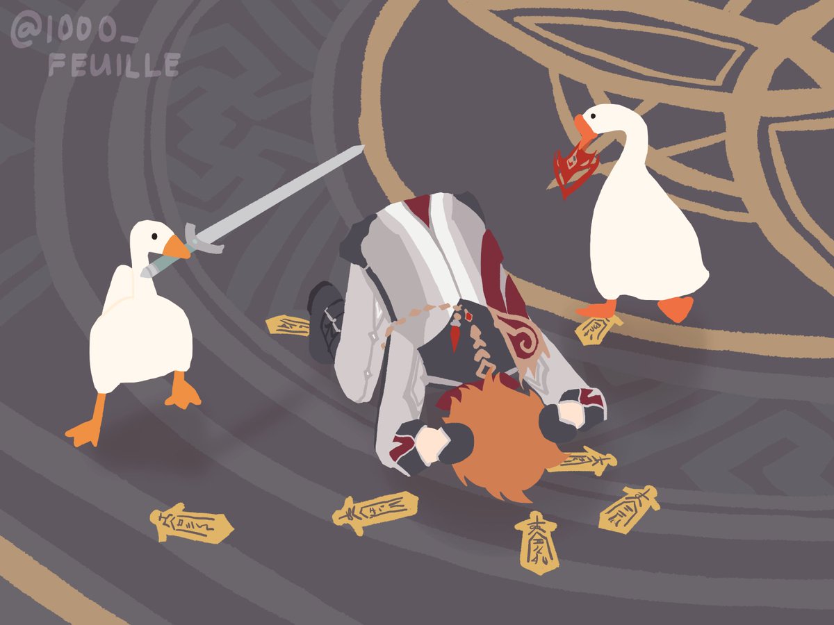 1000_feuille's tweet photo. the harbingers vs The Goose. who will win
#GenshinImpact  #原神 https://t.co/mFhs50emaL