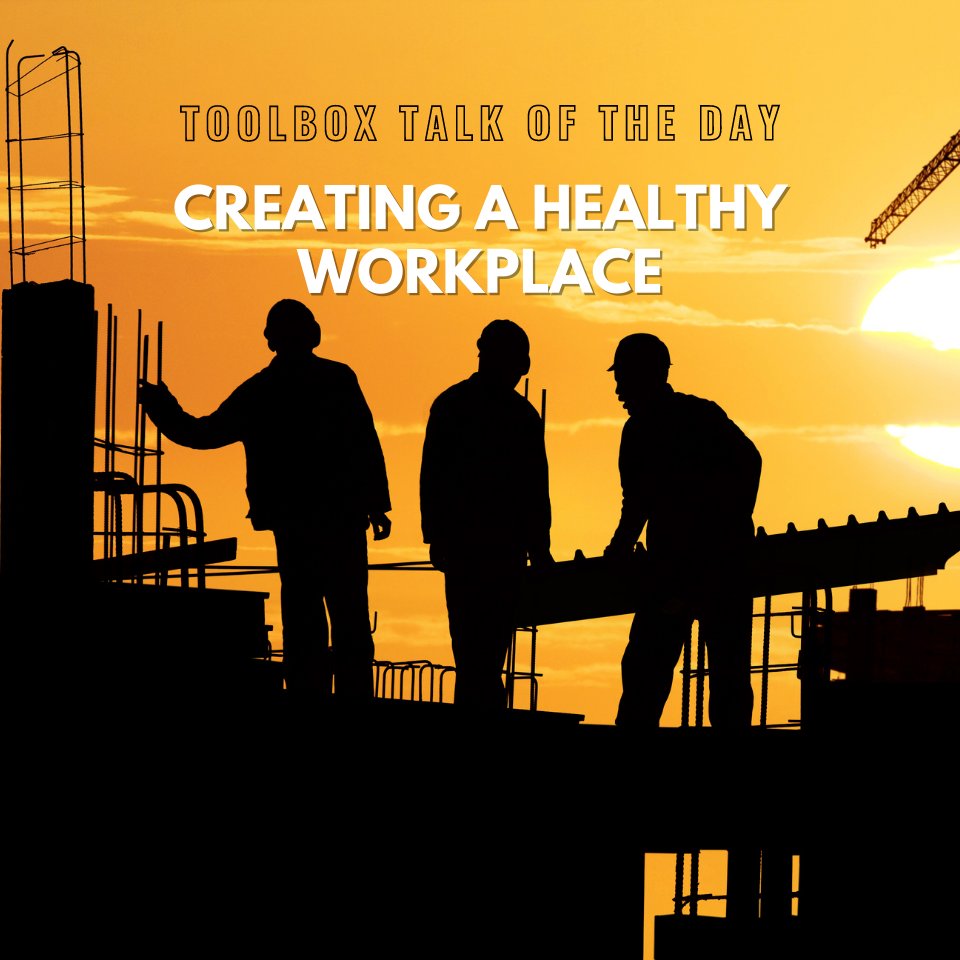 SafetyTekApp's tweet photo. We can all contribute to the health of a workplace with choices and actions. Adhering to #safety protocols, treating each other with respect, and speaking up when you see something wrong can create healthy workplaces, which you can cover in this #toolboxtalk. https://t.co/BXfdTOzn5b