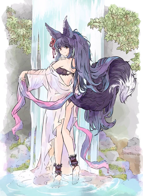 two of my favorite granblue art so far, summer yuel &amp; anila for #repostday ☀️🌊🌴 