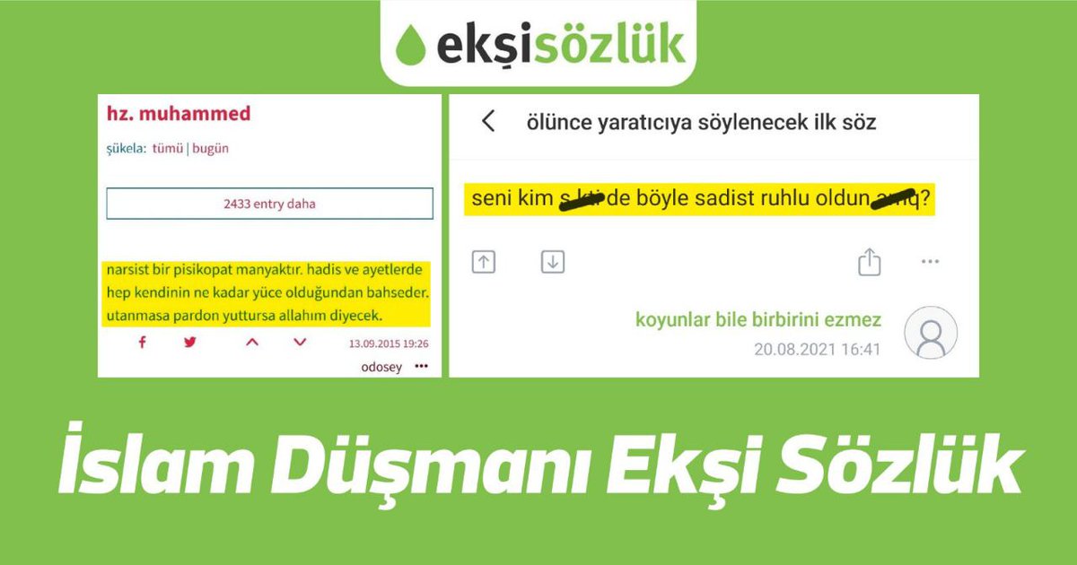 Halkın hiç bir değerine saygısı olmayan, kendini bilmezler her fırsatta islama ve Müslümanlara hakarette sınır tanımayan dinsizlerin Ekşi Sözlük KAPATILSIN.