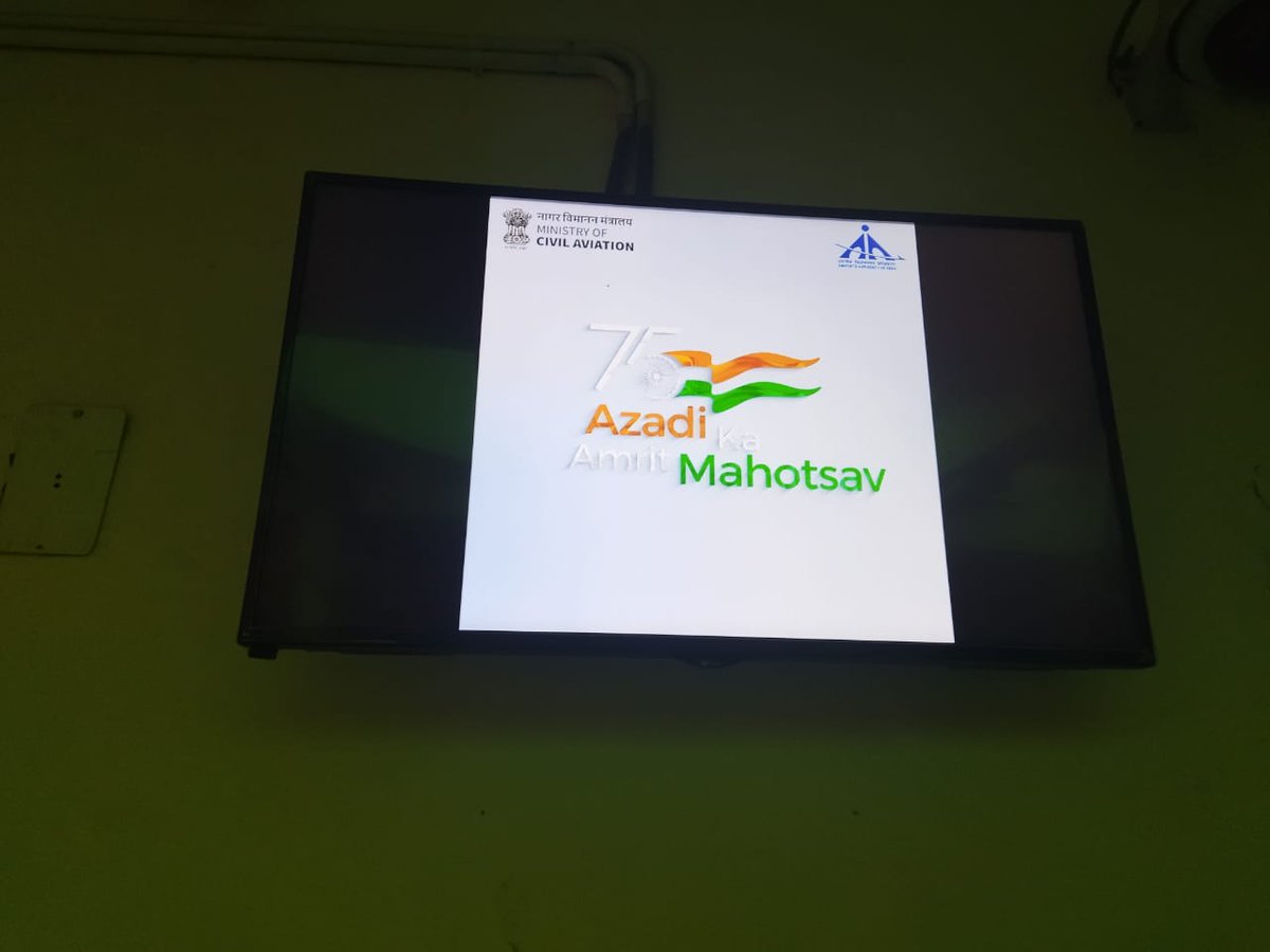 aaildhairport's tweet photo. As part of #AzadiKaAmritMahotsav, #Ludhiana airport is running digitally customised #motionlogos on #FIDS &amp; other electronic mediums on vantage points to create awareness about #freedomstruggle. https://t.co/zi6GqULFe6