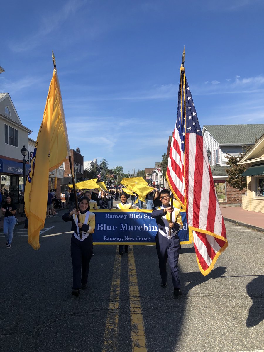 So happy to perform for the Ramsey Day Parade! It was great to finally debut the new uniforms! Go Big Blue! #GoRamsNJ <a href="/RamseyHSNJ/">Ramsey High School</a> @RSDNJArts