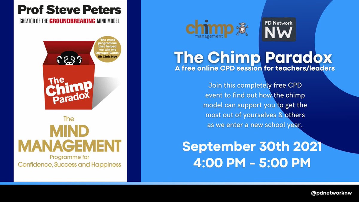 Not long to go until we host the brilliant <a href="/chimpmanagement/">Chimp Management | Prof Steve Peters</a> team for this CPD event, tickets still available! eventbrite.co.uk/e/the-chimp-pa…