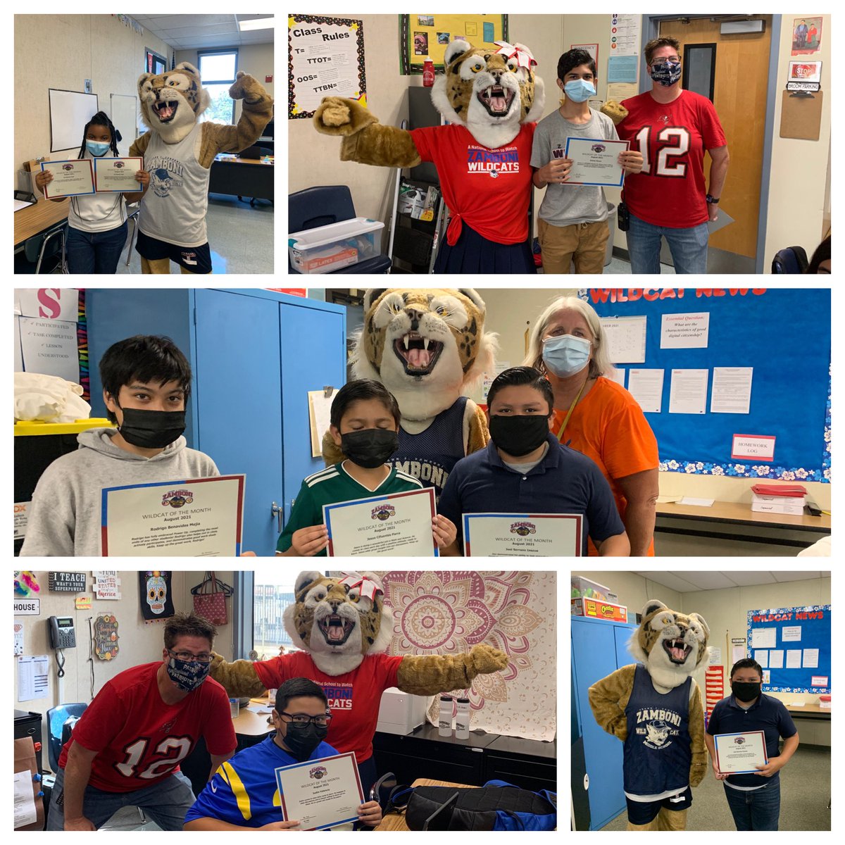 _theMightyZ's tweet photo. Thank you Wylie and Wilma Wildcat for surprising our first Wildcat Award winners for the year! Congratulations to all of our Wildcat Award recipients! https://t.co/YpbuikM1fy