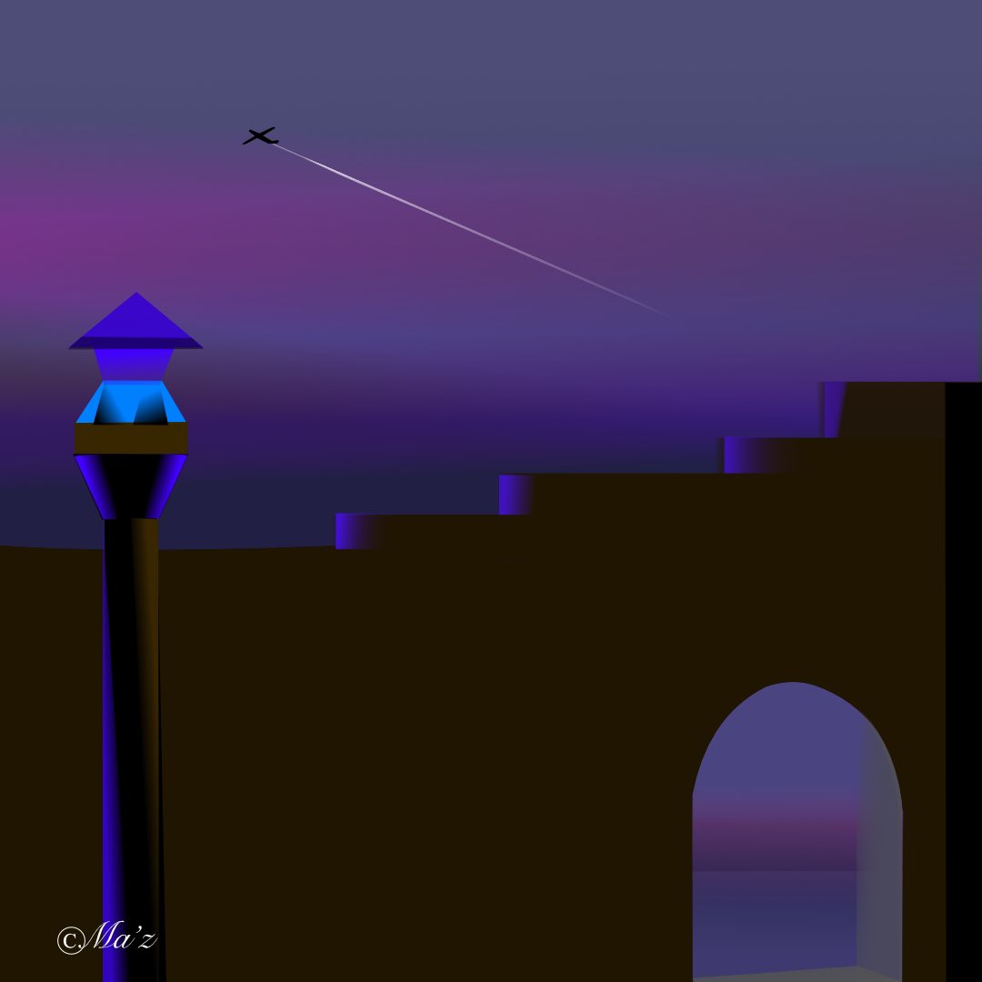 marina_modi's tweet photo. Dreamy Dusk, a tale of night wonders. Travel through my minimalist cinematic illustrations. https://t.co/bTG3EyeWOI