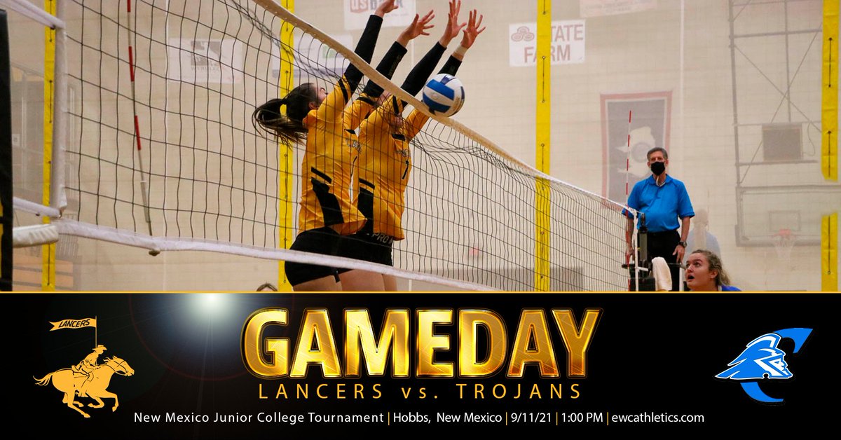 ewcvolleyball's tweet photo. In the last game of the NMJC Tournament Lancer Volleyball take on Colby Community College Trojans at 1 pm today.
#EWC #EasternWyomingCollege #LancerVolleyball #NJCAAVolleyball #ColbyCC https://t.co/qKppsdy0xl