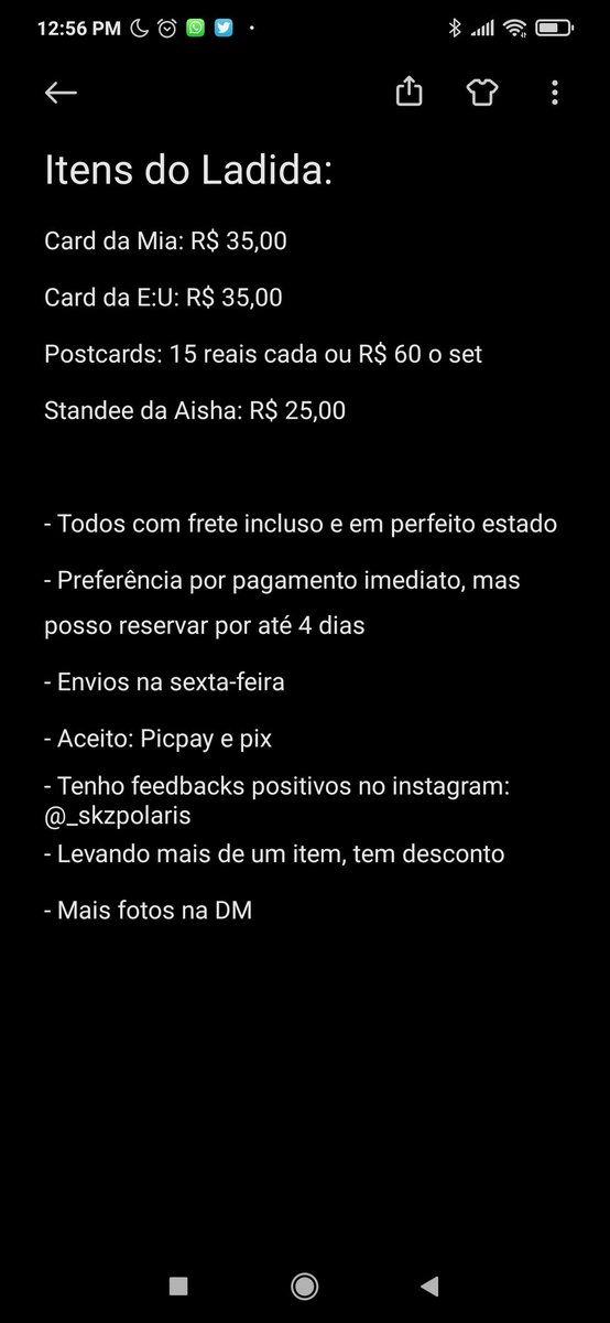 minchaneverland's tweet photo. ✨VENDA/VENDO EVERGLOW✨
- infos nas imagens
RT pfv?
@vendaetrocakpop @KPopTr_Venda @kpop_vendas @helpkpopvt @vendas_kpop @Vendaetrocakpo1 @tradingcardkpop @veteverglow #wtseverglow #vendaeverglow https://t.co/RiEE85ucKF