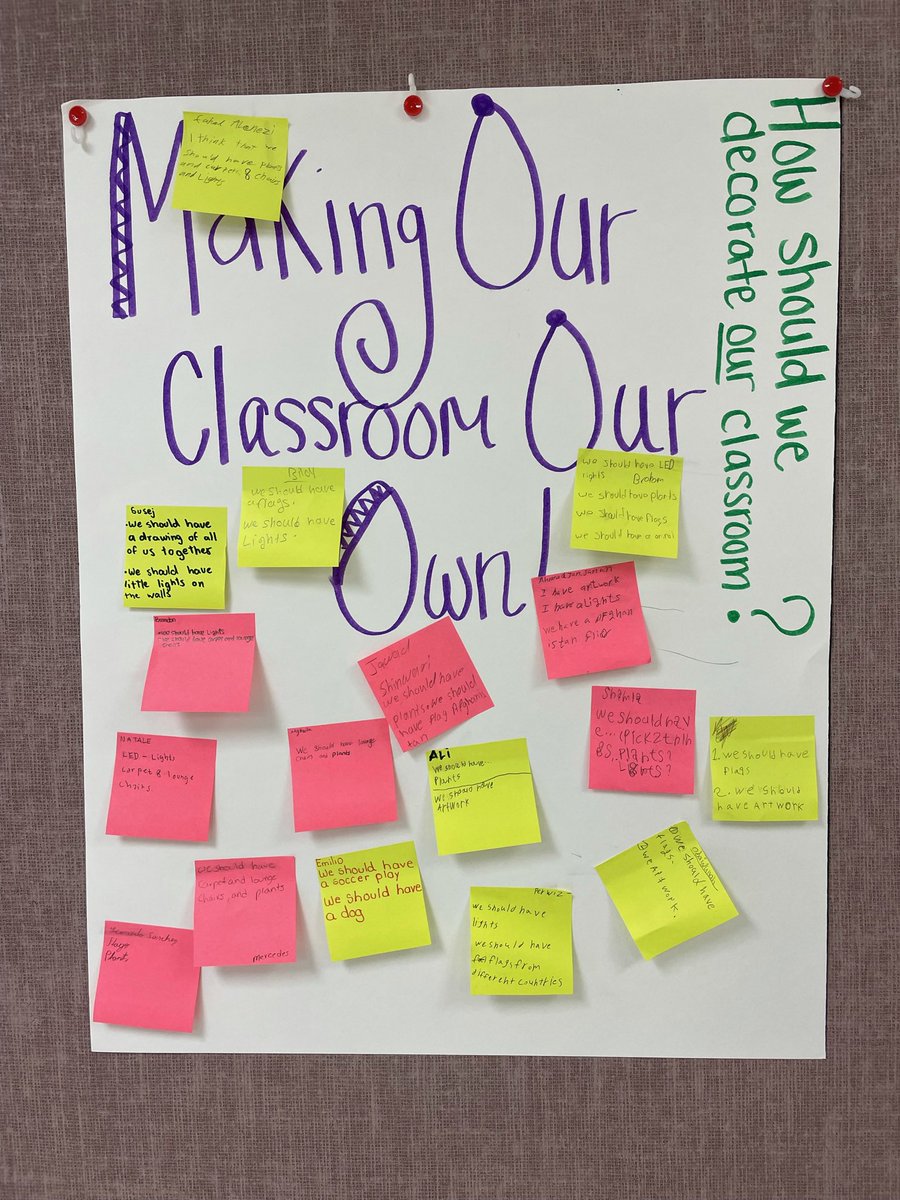dmarigutierrez's tweet photo. Now that I am back in the classroom, I have definitely been more reflective in how I show up. 

Co-constructing space means to me shared agreements, simply saying this is our space &amp; discussing how we want to exist in it. My board becomes a space where we learn from each other! https://t.co/NuZtrqXCPR