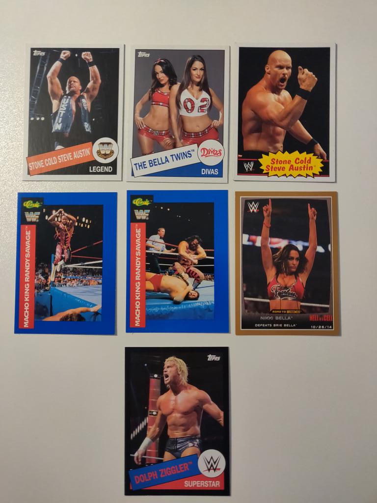 Moving up to $2
Nikki Bella bronze and Ziggler black parallels

$2 each

Shipping:
1-4 cards $1
5+ cards $3.50 https://t.co/zyOtC4yxiV