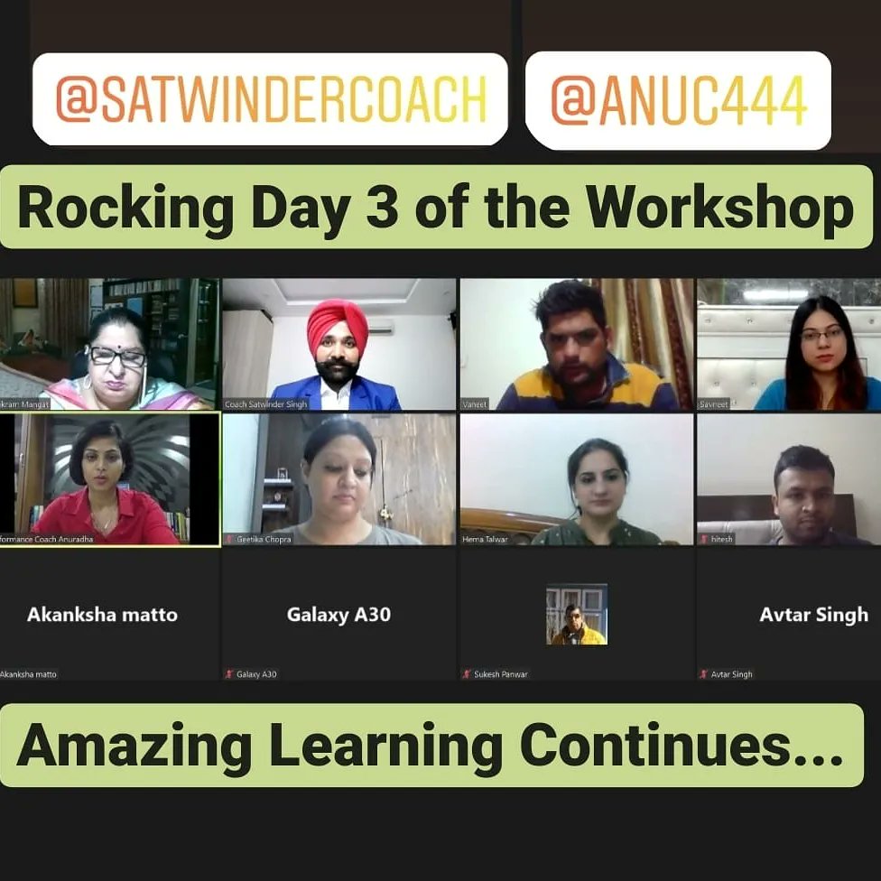 Rocking Day 3 of the Workshop. Amazing Learning Continues.
See you in next workshop.DM to Register
#discoverysession  #workshop #workshoponline #lifecoachinghappiness
#successcoaching #mindsetiseveything #lifecoaching  #selfempowermentjourney
#careersuccess