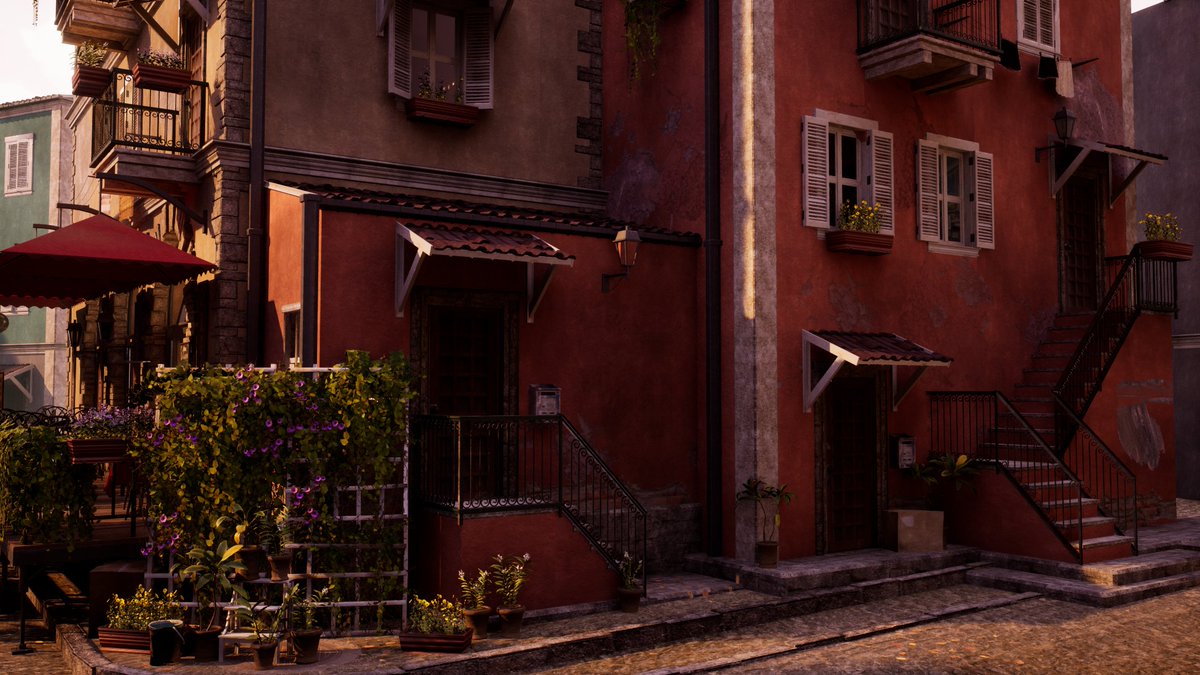 looking at my profile ive been posting the same angle over and over so heres another one :D

no major updates, just made the vegetation a bit fluffier and filled out the rest of the shot with some background buildings. currently wrestling with lighting in ue5