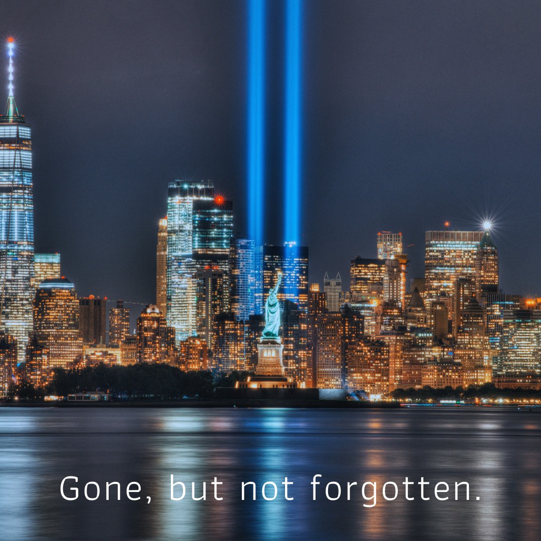 Remembering those we lost. September 11, 2001 - a day we will never forget. Thank you to all who selflessly gave their lives to save those in need.