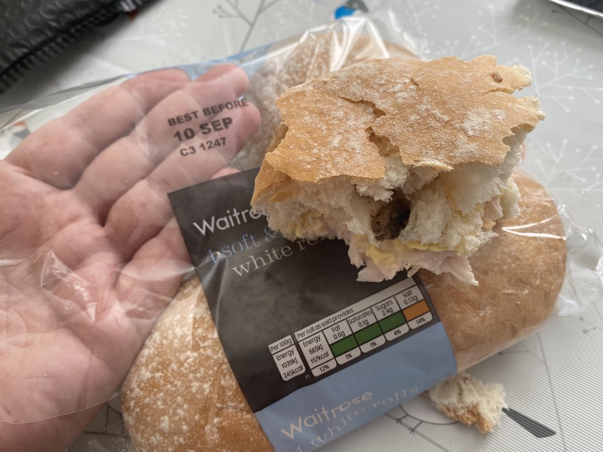 MrBazUK's tweet photo. @waitrose Lovely. Maybe it’s Only in Waitrose rolls do you get suspicious foreign objects and feeble apologies. https://t.co/jwghnA4abB