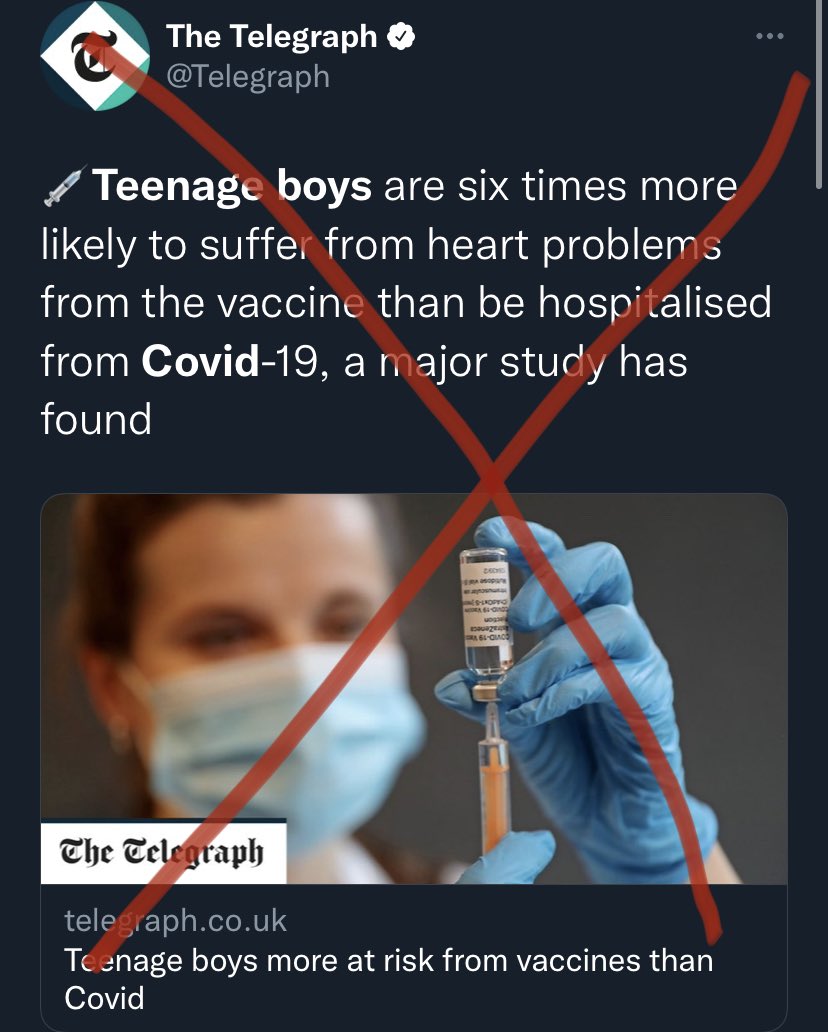 AlastairMcA30's tweet photo. The “major study” is:
- non-peer reviewed 
- an unpublished pre-print 
- based on data dumpster-diving through a non-verified database (that once listed “becoming the Incredible Hulk” as a side effect)
- uses outdated statistics to paint a false picture https://t.co/QOSjxGpKLO