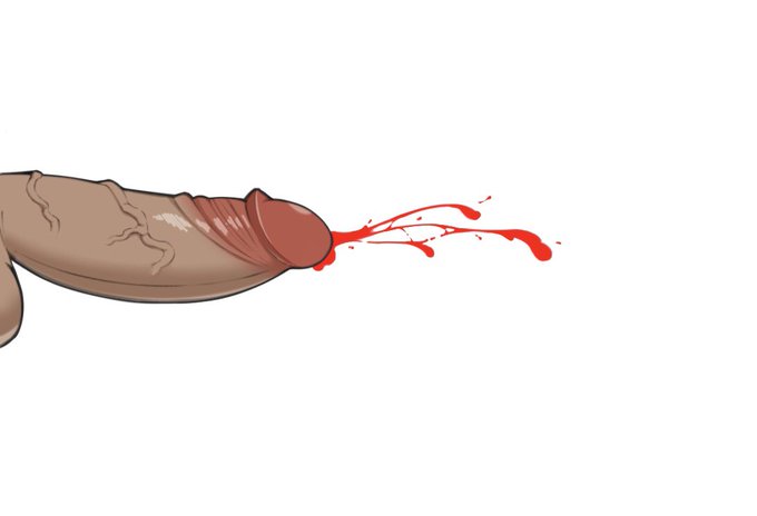 いま射精差分描いてるんやけど、見やすいように赤にしたらスッゲー痛そう 