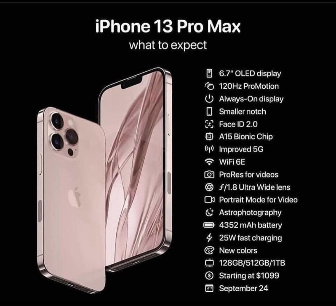 theIstChronicle's tweet image. Apple has announced the new colors and features for iPhone 13. iPhone 13, iPhone 13 Pro Max, iPhone 13 mini and iPhone 13 Pro are expected to be available at the end of September. 

#Apple #iPhone13Pro #iPhone13