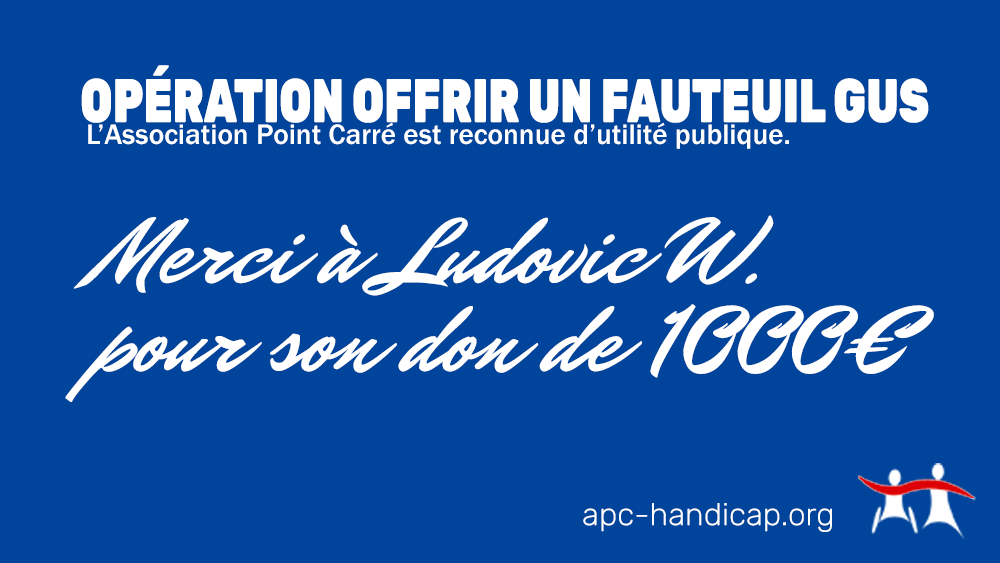 assoAPCH's tweet photo. #CAGNOTTE "Offrir un fauteuil GUS"
👏 Merci à Ludovic W. pour son don de 1000€.
Votre don est ouvert à la déduction fiscale de 66%.
Infos : https://t.co/ebvjwNAuRR
#handicap #don #GUS #mobilite #fauteuil #OffrirunfauteuilGUS https://t.co/LnNsqyzFYG