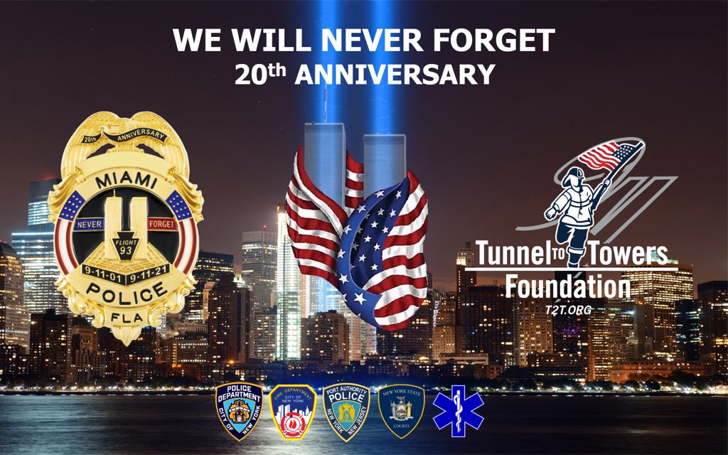 Lieutenant Roberto E. Valdes πΊπΈπ΅π· (@rvaldesmpd) on Twitter photo WE WILL NEVER FORGET π΄π΅πΊπΈ
Today, we honor and remember the 2,977 lives lost 20 years ago on September 11, 2001. <a href="/MiamiPD/">Miami PD</a> <a href="/CityofMiamiFire/">Miami Fire Rescue</a> <a href="/Tunnel2Towers/">Tunnel to Towers Foundation</a> <a href="/CPRFofficial/">CPRF</a> <a href="/FDNY/">FDNY</a> <a href="/NYPDnews/">NYPD NEWS</a> #MiamiPDChaplaincy WE WILL NEVER FORGET π΄π΅πΊπΈ
Today, we honor and remember the 2,977 lives lost 20 years ago on September 11, 2001. <a href="/MiamiPD/">Miami PD</a> <a href="/CityofMiamiFire/">Miami Fire Rescue</a> <a href="/Tunnel2Towers/">Tunnel to Towers Foundation</a> <a href="/CPRFofficial/">CPRF</a> <a href="/FDNY/">FDNY</a> <a href="/NYPDnews/">NYPD NEWS</a> #MiamiPDChaplaincy