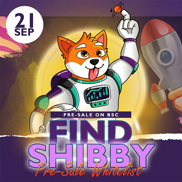 ShibbyVerse's tweet photo. Our Whitelist is open now!

Try your luck and secure your spot:
https://t.co/xFi5oHFOT3

Pre-Sale Details:
✅ PRESALE on BSC (DxSale):
☑️ 21 SEPTEMBER 4 PM UTC
☑️ 200 / 300 BNB SOFTCAP / HARDCAP
☑️ MIN / MAX CONTRIBUTION 0.1 / 1.0 BNB 
☑️ 90% GOES TO LIQUIDITY

#FindShibby #BSC https://t.co/WvkToweHGi