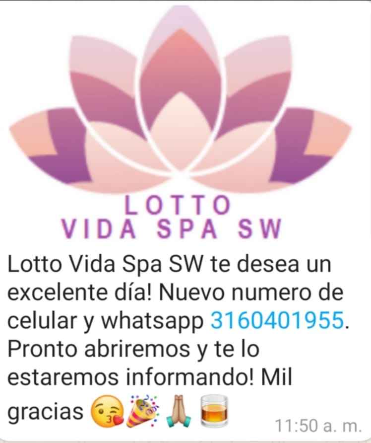 sw_vida's tweet image. Lotto Vida Spa SW.. Les desea excelente día! Tenemos nuevo numero de whatsapp 3160401955. Pronto abriremos y te lo estaremos haciendo saber de forma oportuna. Bendiciones!