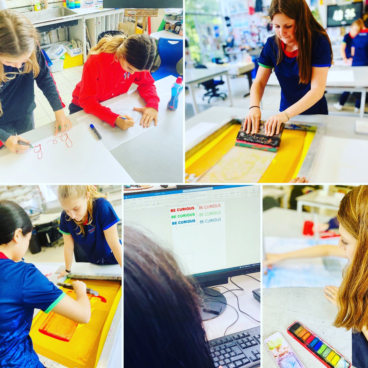 Warner_News's tweet photo. Collective & creative exploration of the school values 💙❤️💚 #becurious #bebrilliant #beauthentic #beadisruptor #bekind ❤️💙💚 great teamwork from Year 10 🎨🌟🌟@MillfieldSenior @MillfieldBP @MillfieldY10_11 @MFPastoral @millfieldhead 🌟🎨 https://t.co/xbwHyZsCqW