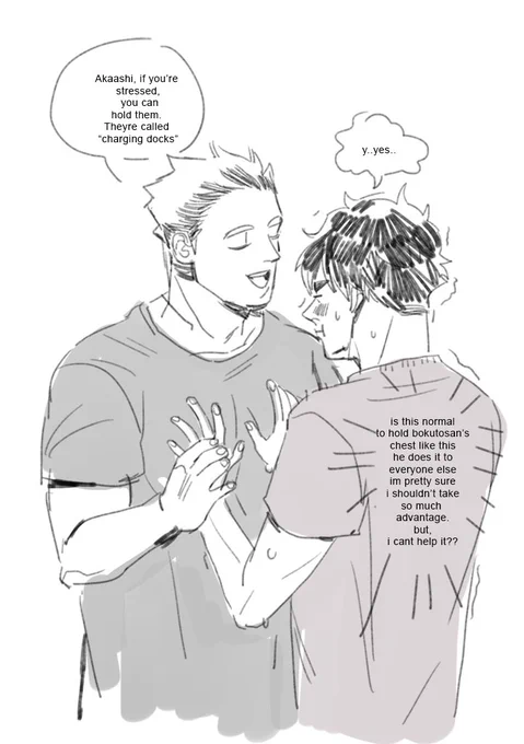 theyre not dating (yet)
akaashi googles: what does it mean if your crush allows you to hold their chests? 