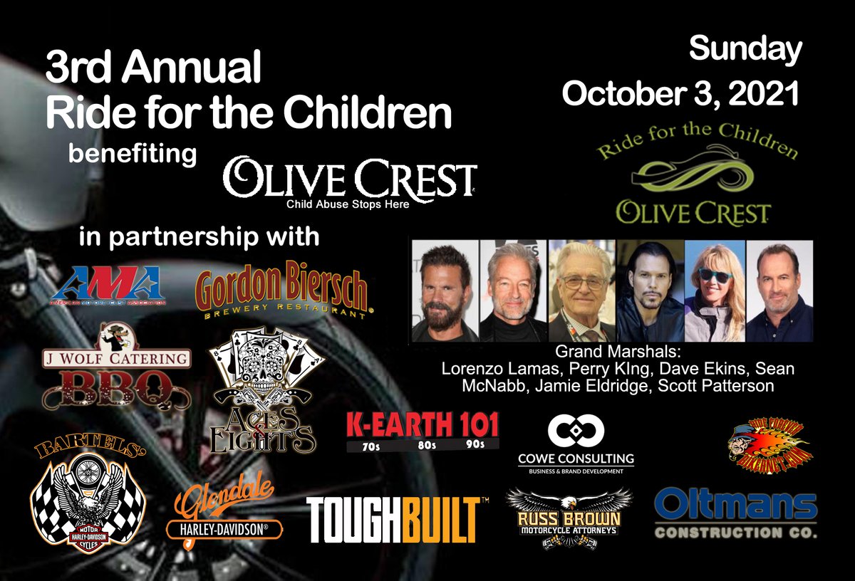 Cherry_Hepburn's tweet photo. 3rd Annual Ride for the Children, Motorcycle Ride led by our celebrity Grand Marshals with BBQ lunch, live concert. Sycamore Cove Beach, 9,000 Pacific Coast Hwy, Malibu. Sun.10/3/21 - 8:30 AM at Bartels’ HD, 4141 Lincoln Blvd., MDR.
https://t.co/HaVQuyyL2v cherry@putnam-smith.com https://t.co/6Ks2lmks9H