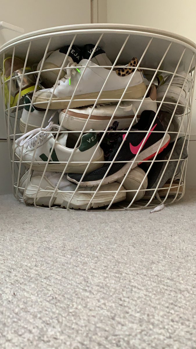 TaralyonG's tweet image. A basket of sneakers… and they don’t all fit in.. #ihaveaproblem