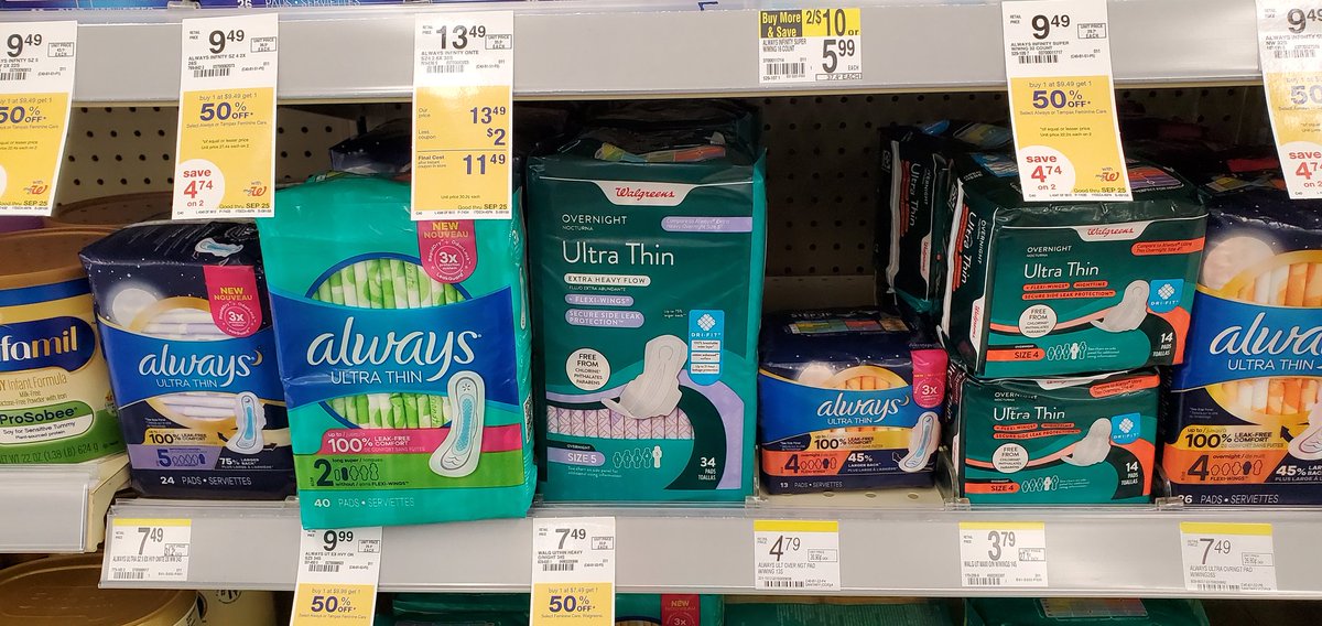 FadedSepia's tweet photo. Hey, @Walgreens; what's the reason you literally DON’T STOCK size 3 pads IN your stores? And after @Always went through all the trouble of that campaign showing products for every period and size, too... Oh, well; looks like I and my monthly money are going elswhere! https://t.co/4n6iTO1RmK
