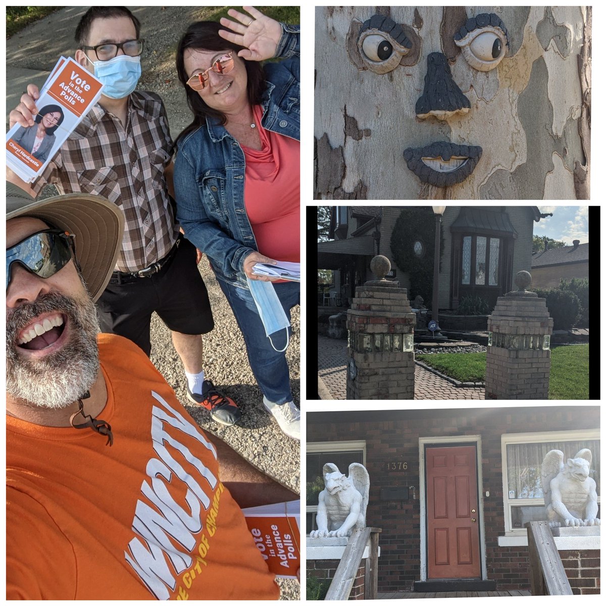 Had a nice breakfast with colleagues then we #walkedthetalk for our #Election2021 campaign friend <a href="/CherHardcastle/">Cheryl Hardcastle</a> thru some lovely eastside #YQG homes ♥️👊🇨🇦 <a href="/MoniqueDugal/">Monique Dugal</a> #happybirthday 🥳 #AdvancePolls open 🧡 #GetInvolved 🙏