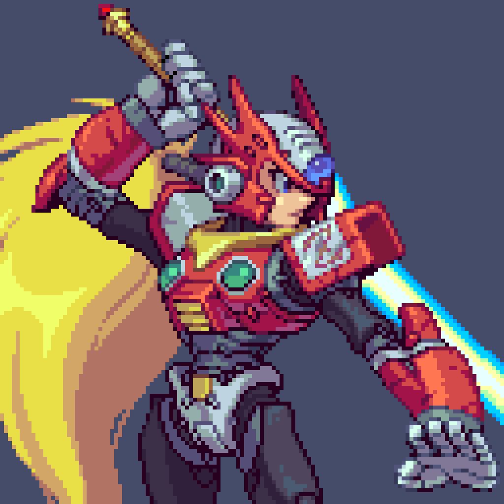 Zero, have a nice weekend my friends 🍻❤️🥰✌️
#pixelart #Megaman #aseprite