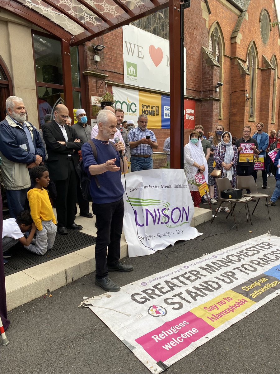 Proud to stand in solidarity with @didsburymosque and the local community who turned out in numbers to support the Mosque. Manchester will not be divided.