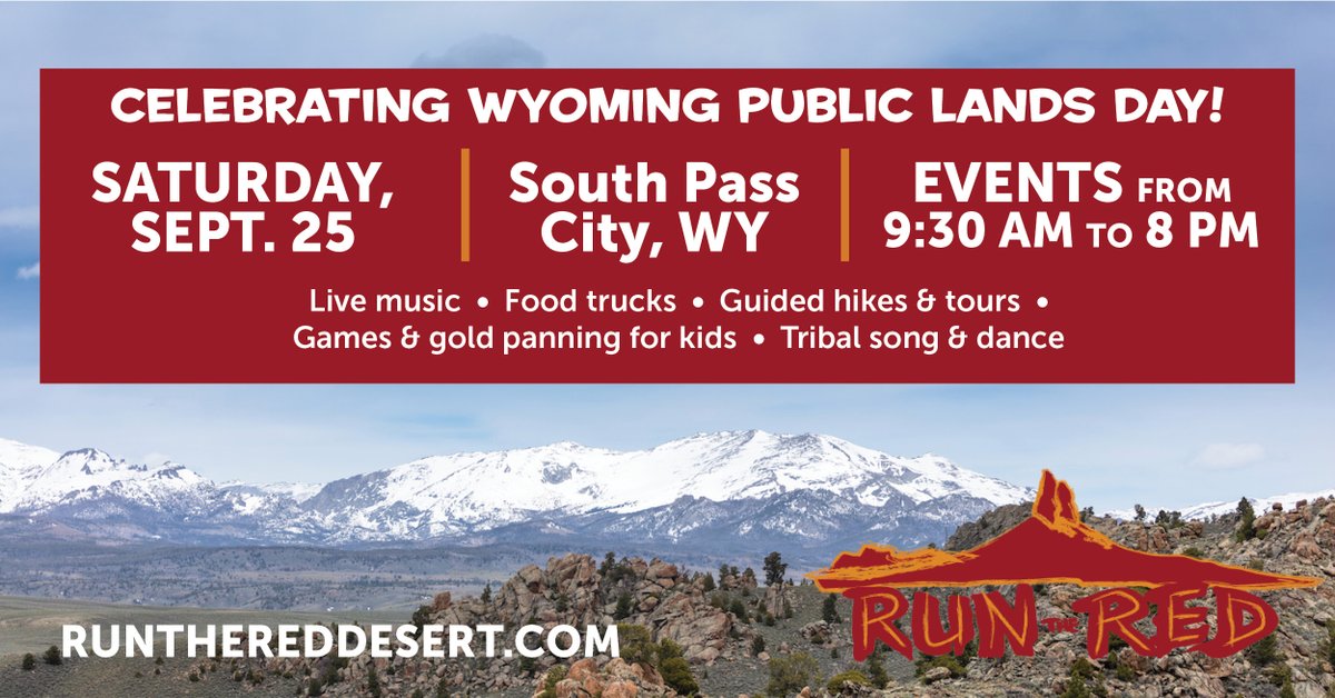 OutdoorCouncil's tweet photo. Join the Wyoming Outdoor Council, @WildWyo, and @NOLSedu on Sept. 25 in South Pass City to celebrate Wyoming Public Lands Day. There’s a full day of events planned and everyone is welcome! https://t.co/0o6RBqI8Tw https://t.co/EeZ4gCKb8c